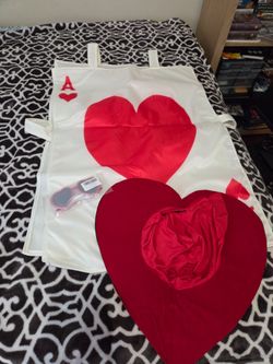 Ace of hearts alice in wonderland costume one size never worn glasses and hat
