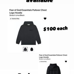 Essentials Hoodie Stretch Limo Black 