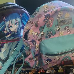 Two Hatsune Miku Mini Backpack Purses