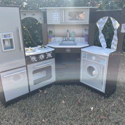 Play Kitchen plus accessories - $80