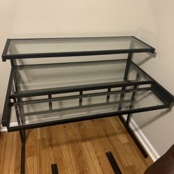 Tri-Platform Glass Desk