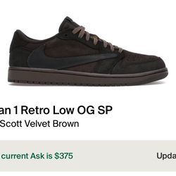 Travis Scott Velvet Brown 1’s