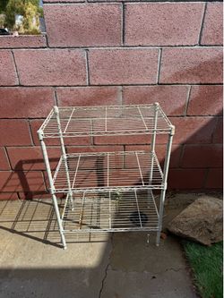 Short White Metal Shelf