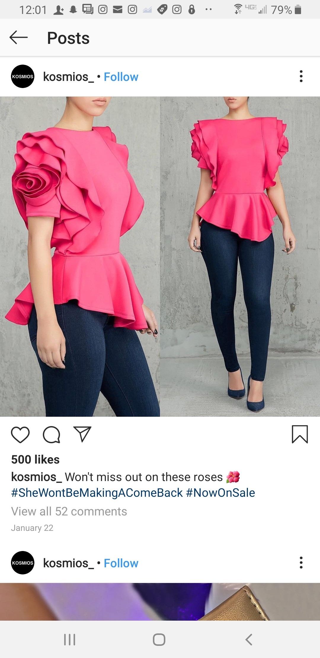 Pink Rose shirt Sz XXL brand new still in packaging.