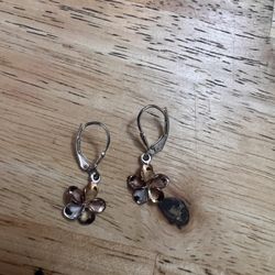 Sterling Silver Plumeria Earrings 