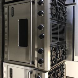 Viking 36” Wide Stainless Steel Gas Range Stove With Charbroil Grill