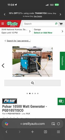 Pulsar 10500 Watt Tri-Fuel Generator
