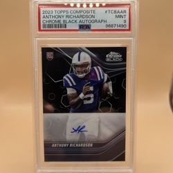 2023 Anthony Richardson Chrome Black Topps Chrome Rookie Auto Psa9🔥