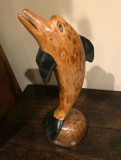 Wood Carved Dolphin