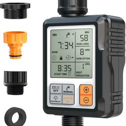 CROSOFMI Sprinkler Timer,Water Timer Digital Programmable Garden Lawn Hose Faucet Timer Irrigation System Controller/Child Lock Mode/Auto&Manual Mode