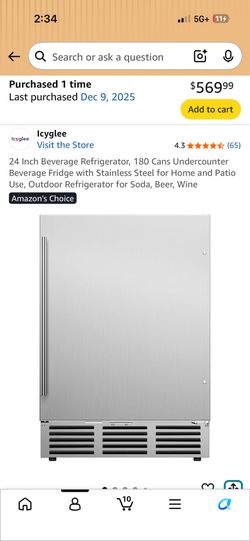 Never opened 24 Inch Beverage Refrigerator