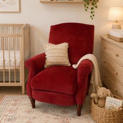 Red Velvet Recliner Chair