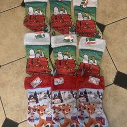 Snoopy And Rudolph Stockings 2 For $5. Plenty Snoopy Available 