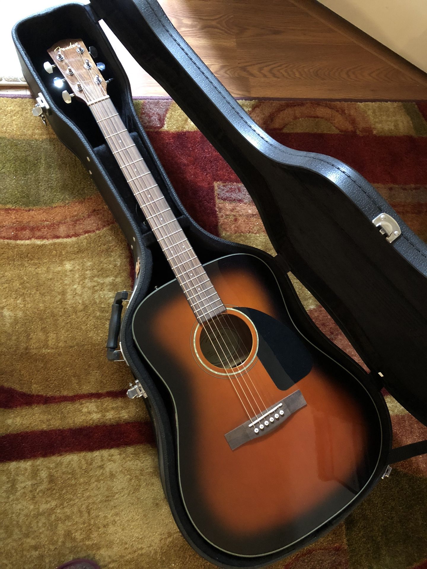 Fender CD 60 Acoustic Guitar and Case - Sunburst