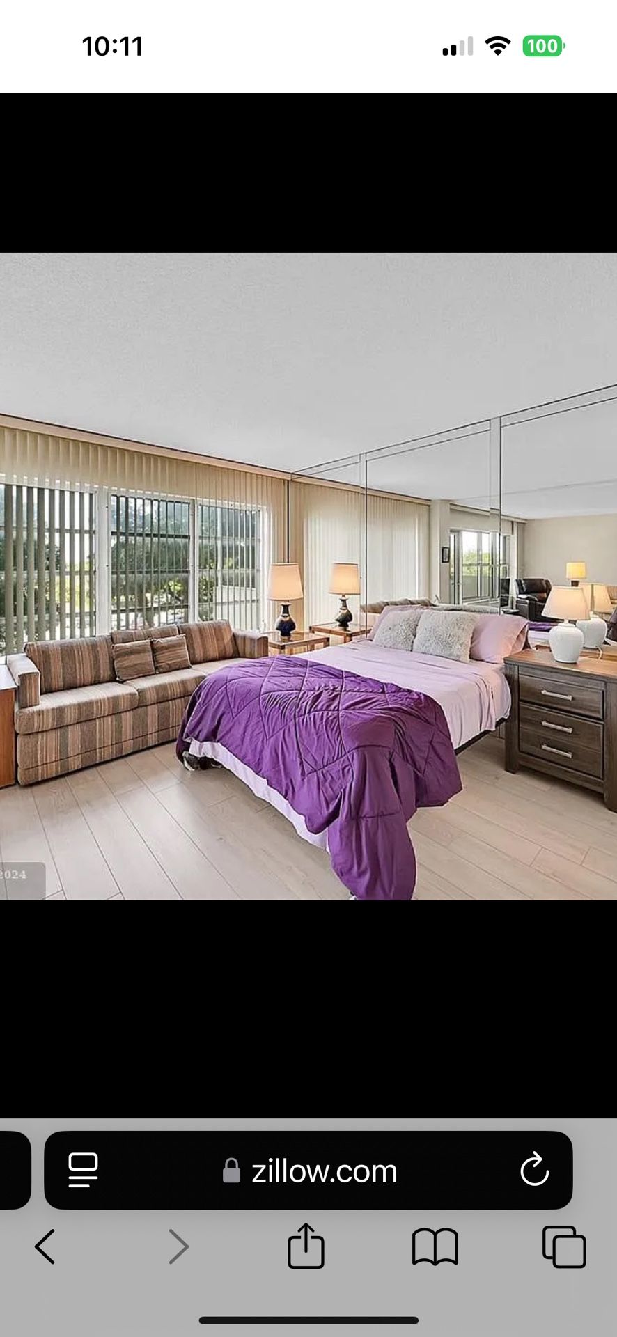 Double bed with Night Stand And Pull Out couch