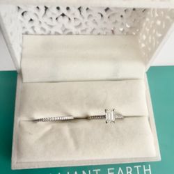 1.01 Ct Emerald Cut Lab-Grown Diamond Engagement Ring Set With Wedding Band Size 9 Brilliant Earth
