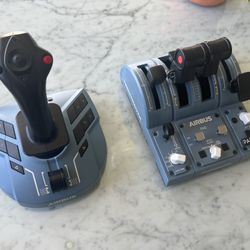 Thrustmaster Airbus TCA captain pack, plane side stick and thrust levers.