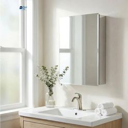New 24”WX30”HX 5 1/4”D Frameless Recessed or Surface Mount Medicine Cabinet