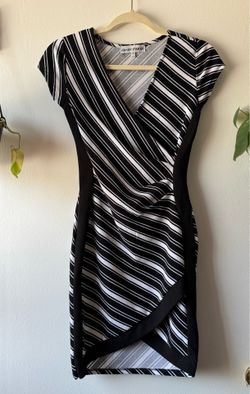 Chic navy and white striped mini dress by Almost Famous