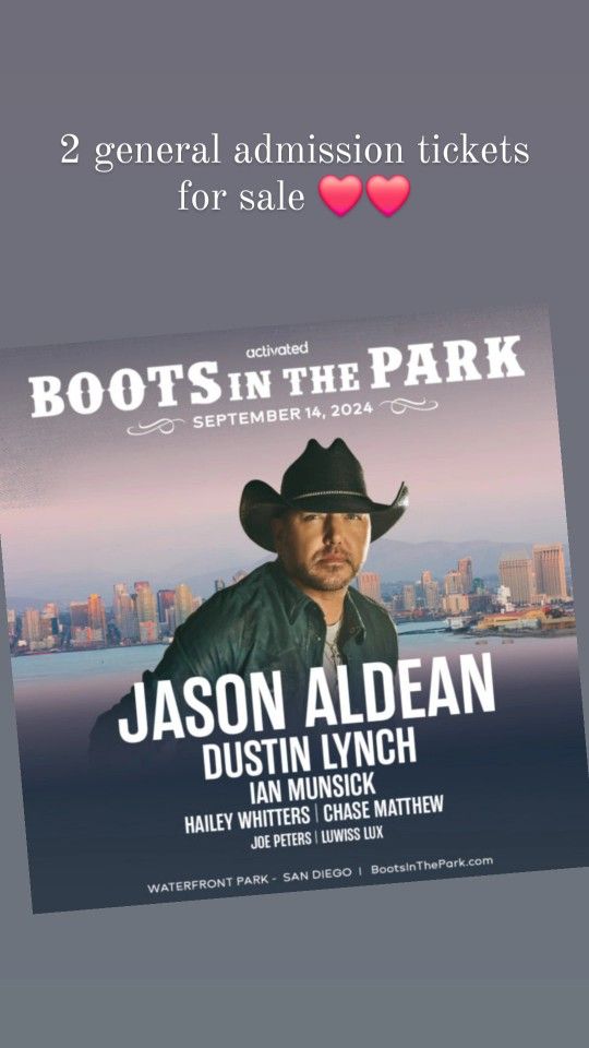 2 General Admission Tickets To Boots In The Park