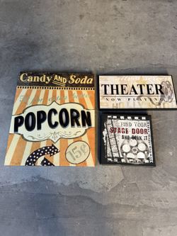 Movie Room Theatre Decorations Wall Signs Lot