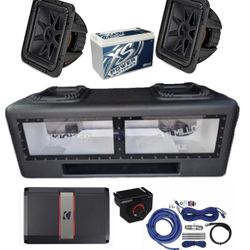 NEW POWERFUL BASS PACKAGE KICKER AUDIO CUSTOM PORTED BOX RGB LIGHTS 