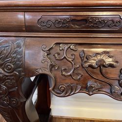 Giant Dragon / Lion Leg Console Table, Hand Carved Myanmar Wood, 400lbs