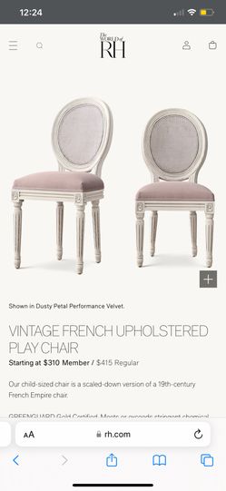 RESTORATION HARDWARE VINTAGE FRENCH UPHOLSTERED PLAY CHAIR