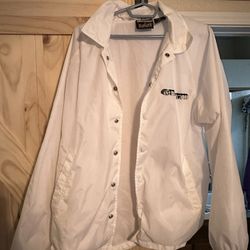 White Windbreaker Style Jacket Large