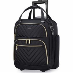 MIUSSE Black Rolling Carry-On Luggage Bag