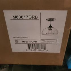 10.75-Inch Wide Semi-Flush Mount in Oiled Rubbed Bronze by Meridian