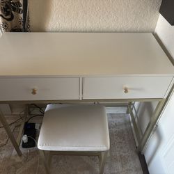 White And Gold Vanity 