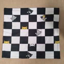 Pet Cat Fleece Throw Blanket 26"X26" Double Sided Handmade- NEW