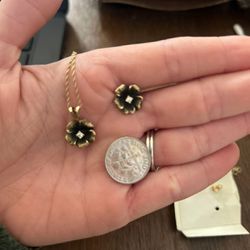 Earring, Pendant And Necklace Set 14k Diamond