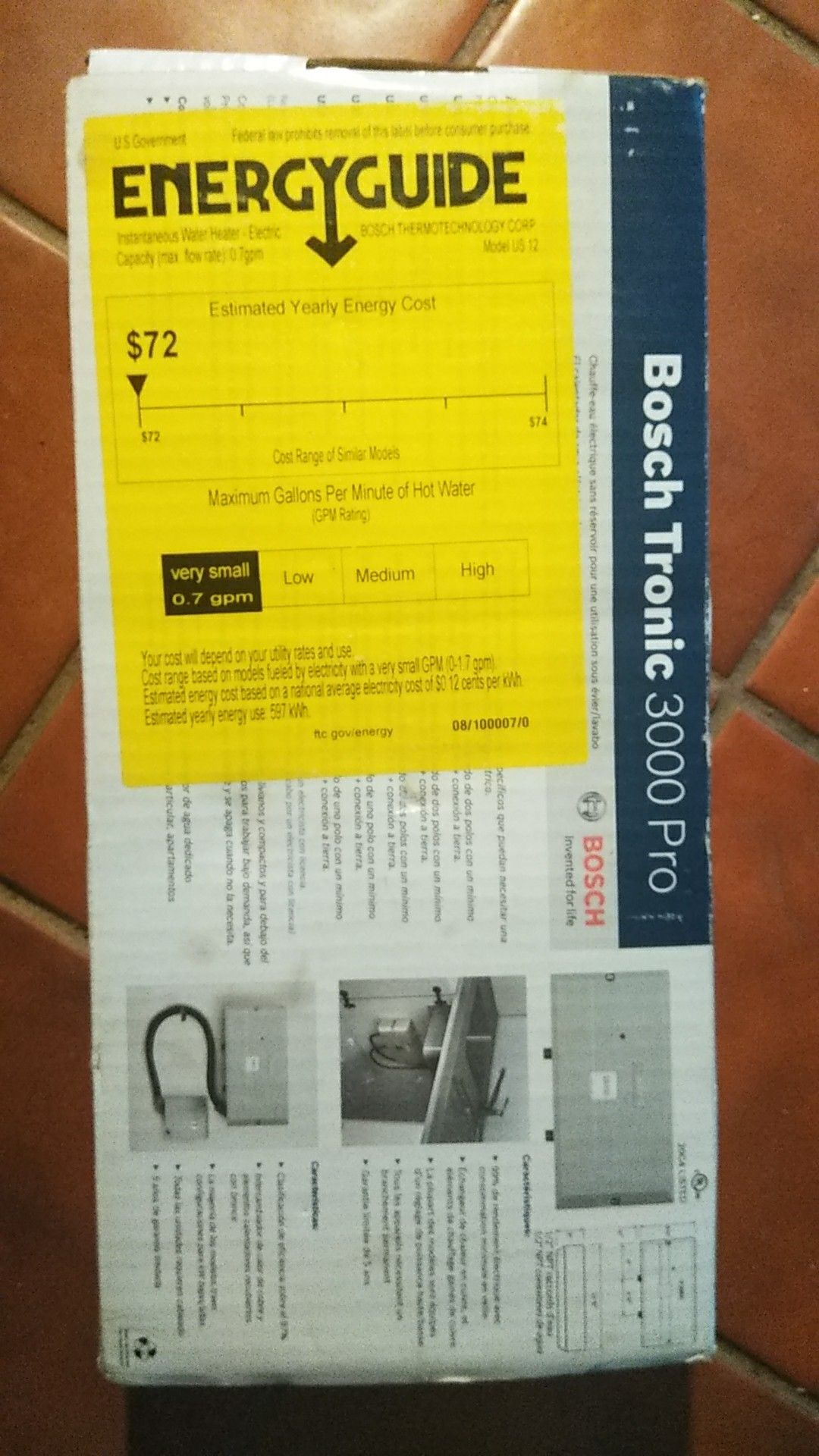 Bosch Tronic 3000 Pro, Instant Electric water heater