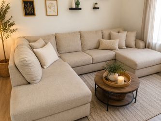 Large Beige Sectional Sofa – $825
