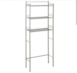 Glacier Bay Slat Style 24 in. W x 9.5 in. D x 64.5 in. H Satin Nickel Over-the-Toilet Storage