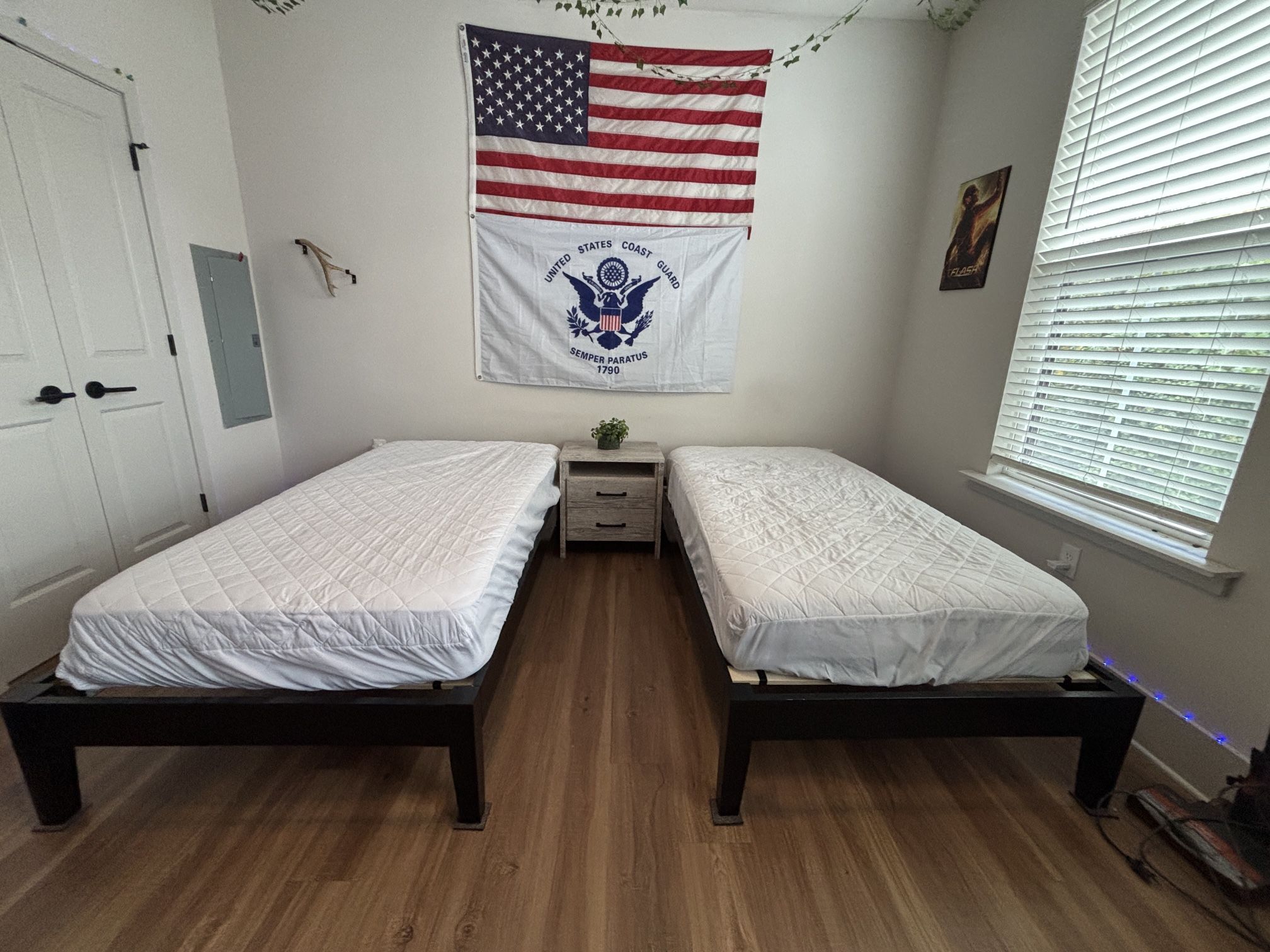 2 Twin Beds (mattress & frame) $300
