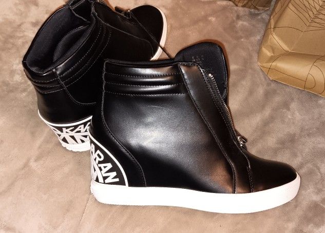 Donna Karan DKNY Women's Black & White Wedge Bootie