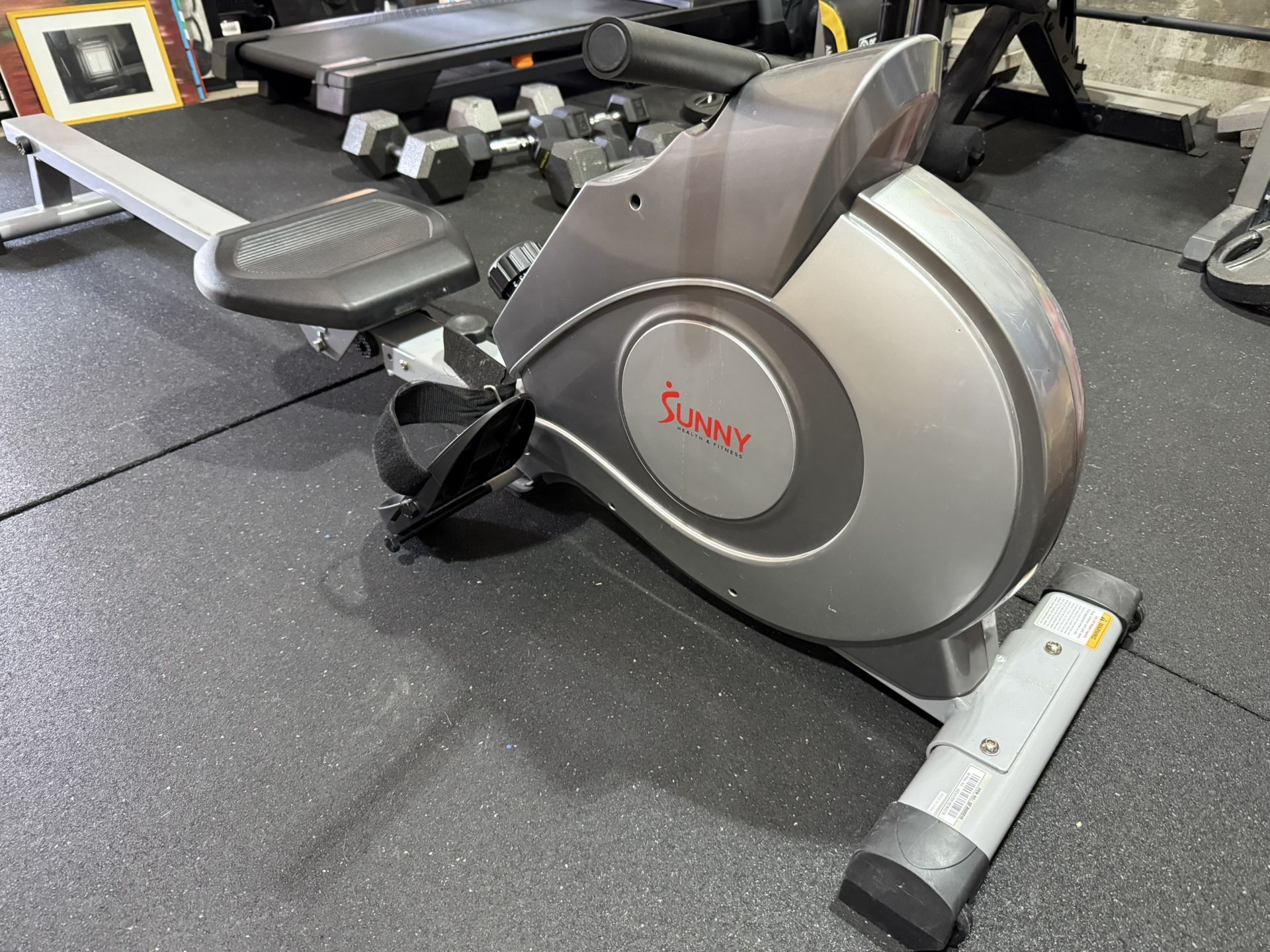 Sunny Health & Fitness Flip & Foldable Rowing Machine for Home w/Extended Slide Rail, Full-Body Workout, Low-Impact, Optional Extra Long Rail, Quiet R