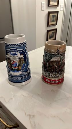 Old Style & Budweiser Beer Steins