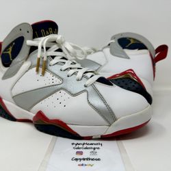 USED 2012 NIKE AIR JORDAN RETRO OLYMPIC 7 VII SIZE 8.5