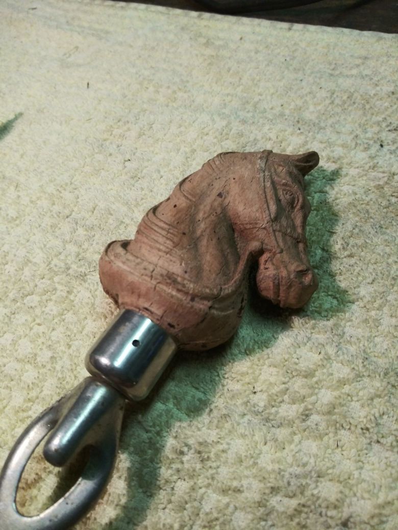 ANTIQUE WOODEN HORSE HEAD BOTTLE OPENER