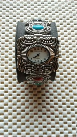 Gemstone bracelet charm watch