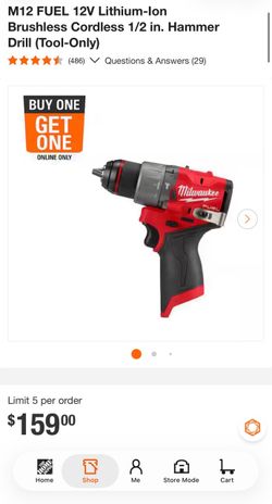 Milwaukee M12 FUEL 12V Lithium-Ion Brushless Cordless 1/2 in. Hammer Drill (Tool-Only)