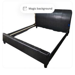 Leather King Sleigh Bed 