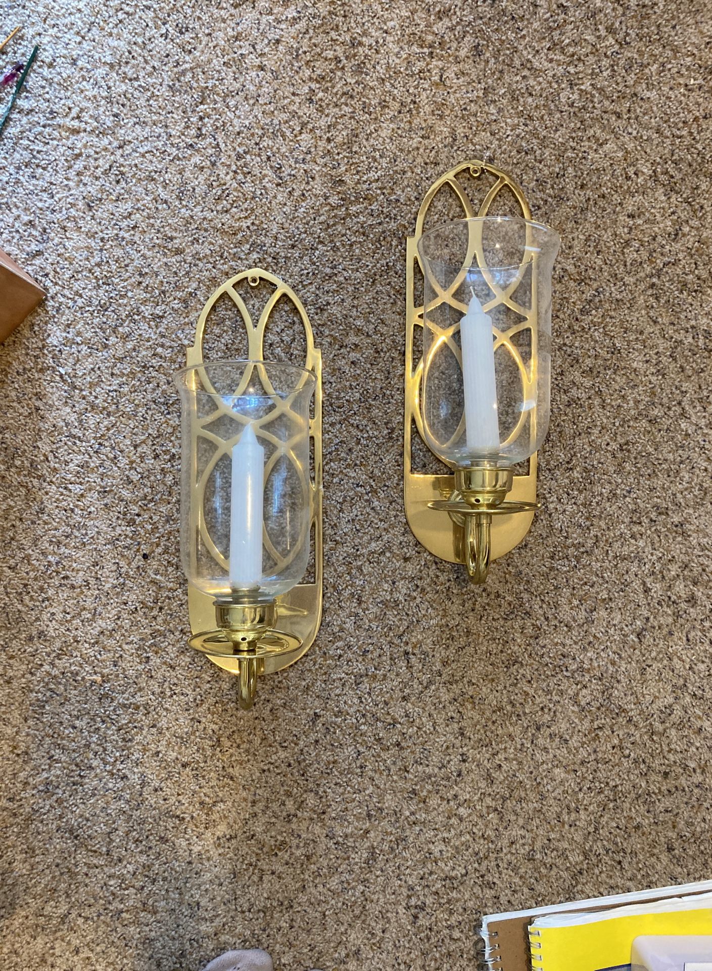 Gold Looking Antique And Vintage Inspired Wall Scones Lamps With Candles