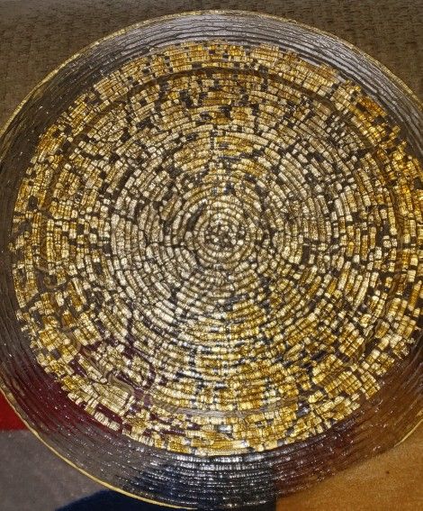 George's Briard Mcm Silver Glass Vintage Platter