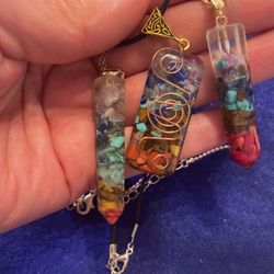 7 Chakra Gemstone , Riki Protection Simple Necklace