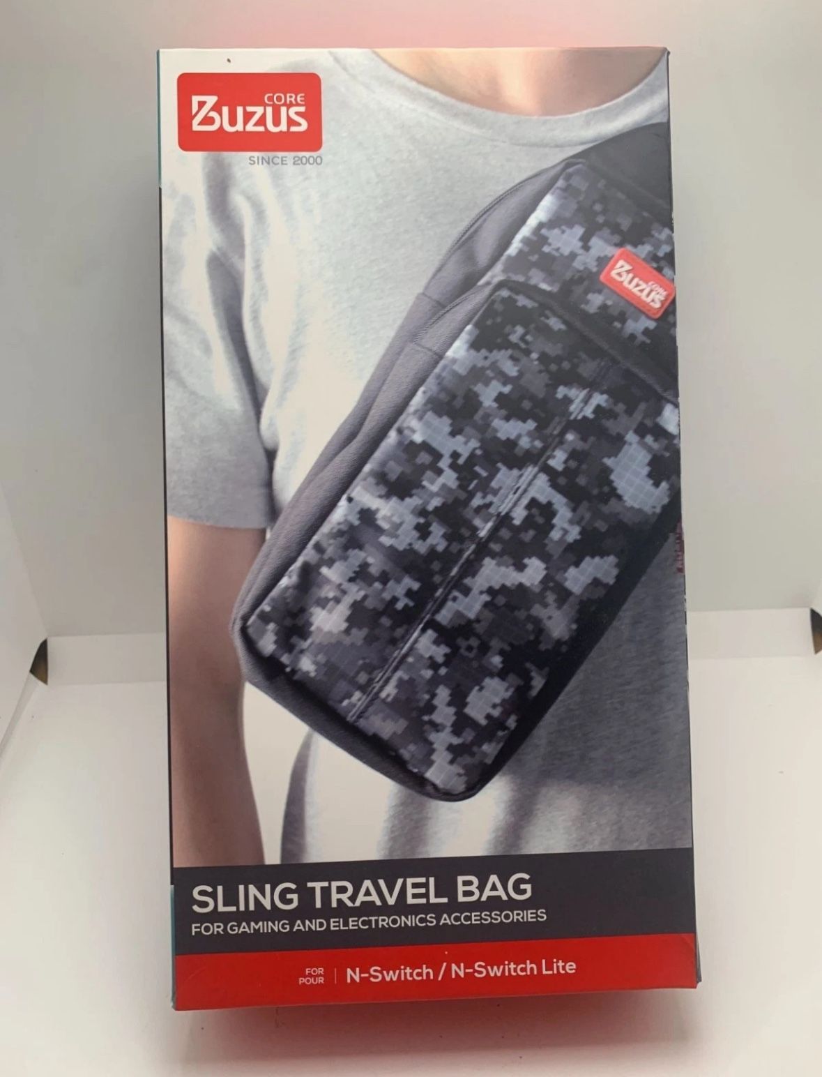 Buzus Core Sling Travel Bag For N-Switch & Accessories Digital Camo Design Durab